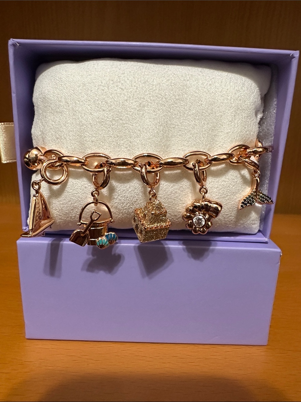 BP Rose Gold Seashell & Charm Link Bracelet - Women Jewelry